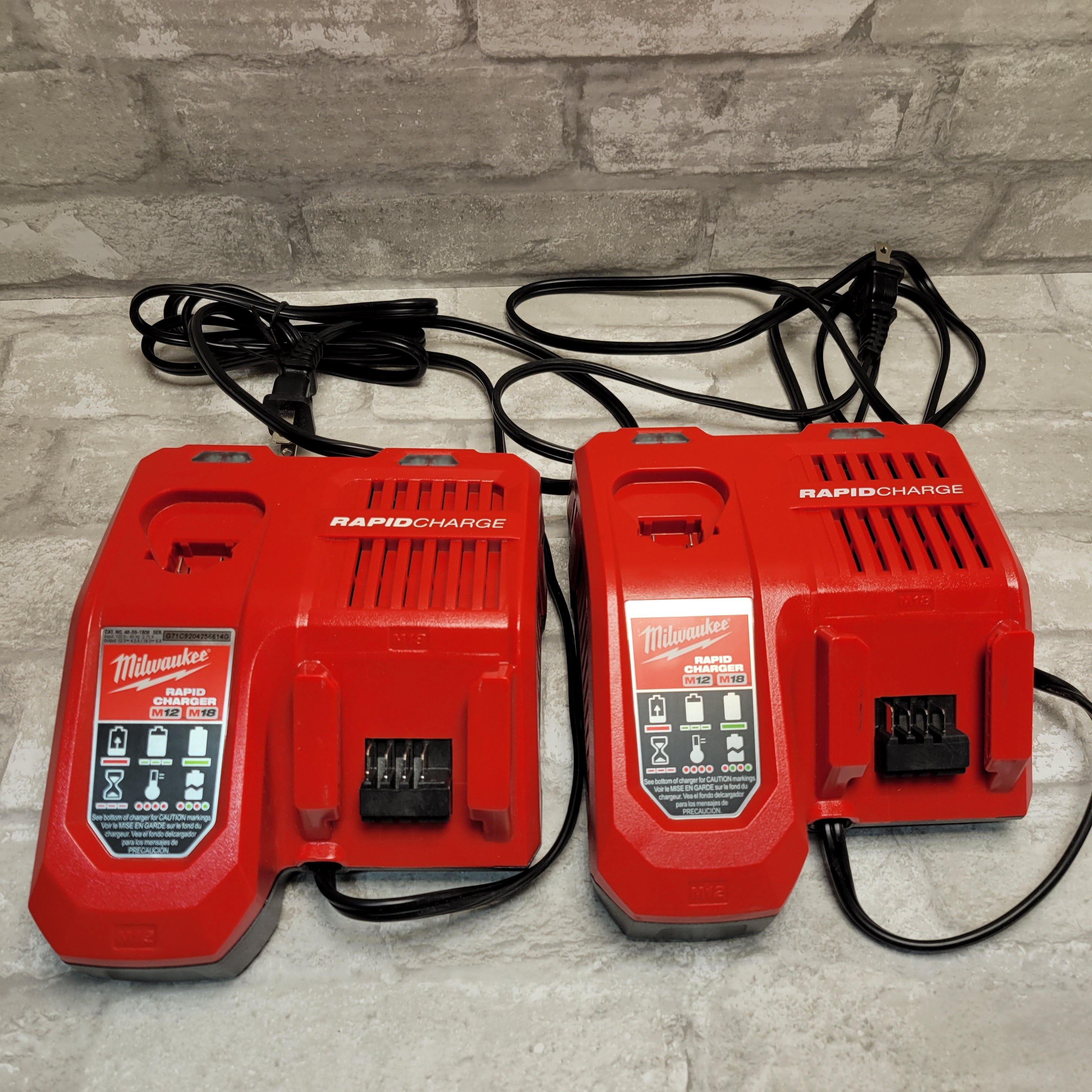 (2) Milwaukee 48-59-1808 M12/M18 Rapid Chargers (7937600717038)